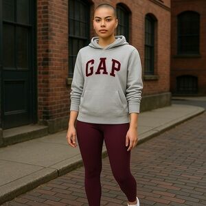 GAP | Logo Fleece Hoodie XXL Plus Size Heather Gray